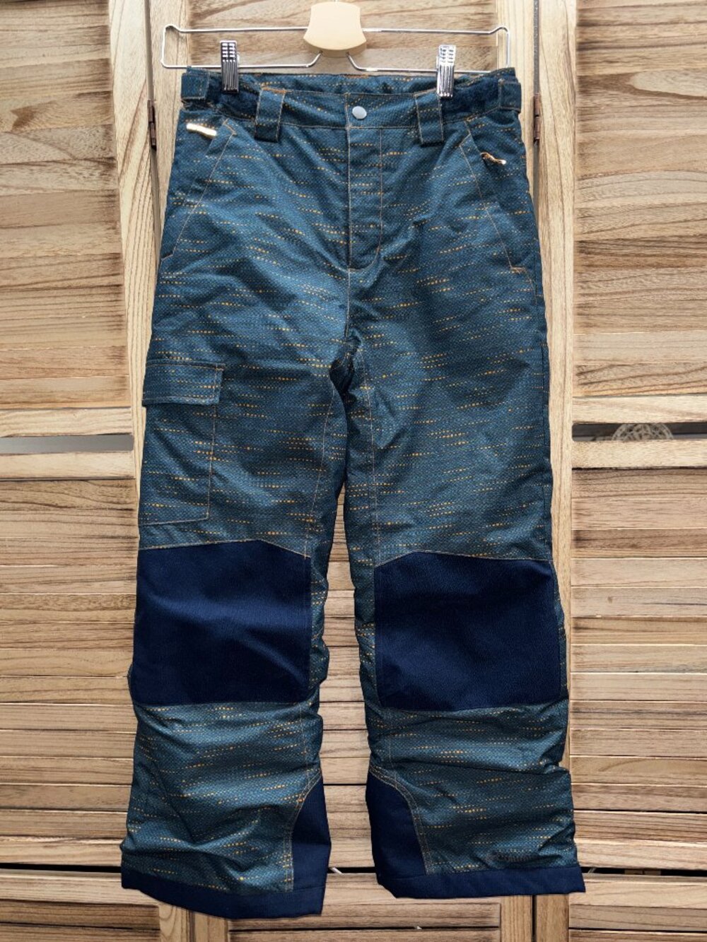 Columbia Kids Bugaboo Omni-Tech Ski Snowboard Pants Teal Orange Pattern Size M